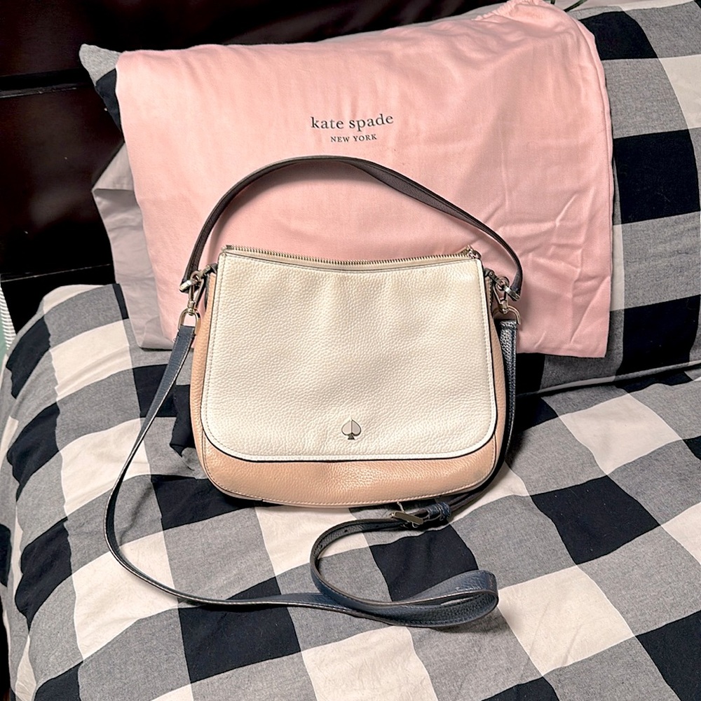 Kate Spade Medium Navy & Blush Crossbody Convertible bag